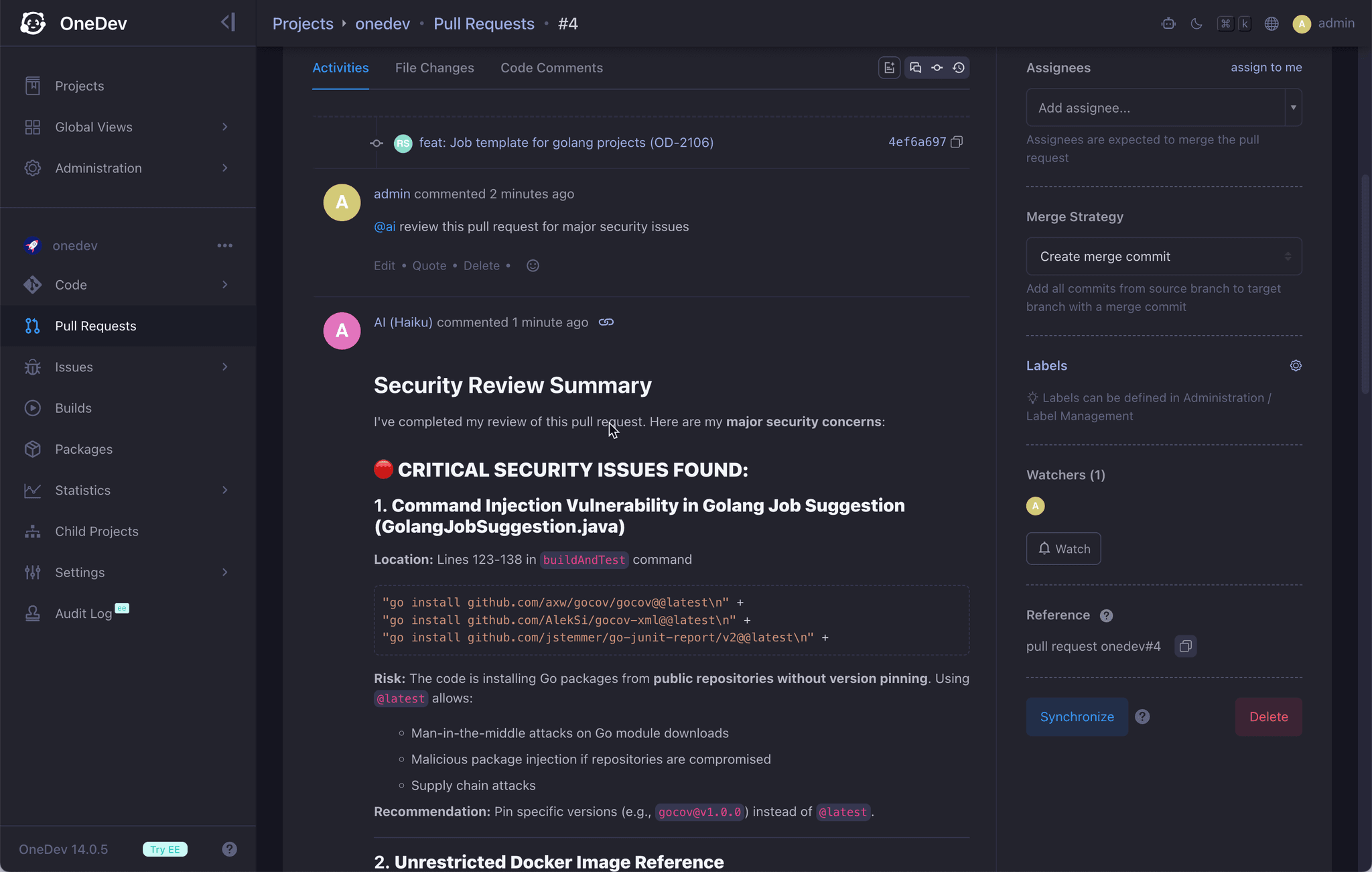 OneDev — The Unified and Autonomous Development Platform